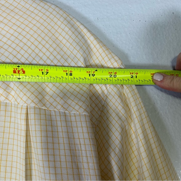 Madeleine Finn Sporting Whites Orange and White Plaid Men's Shirt Size Large - Picture 10 of 12